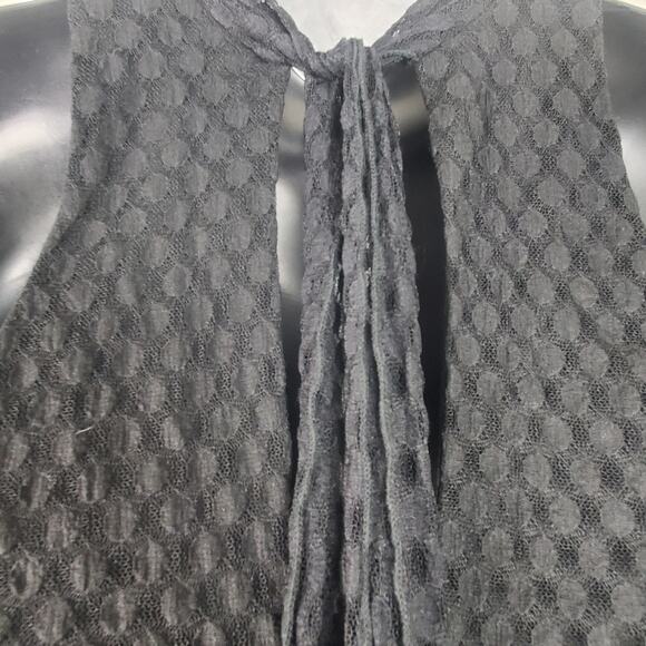 SOPRANO Black on Black Polka Dot Mesh Swing Dress | Small - Picture 5 of 10